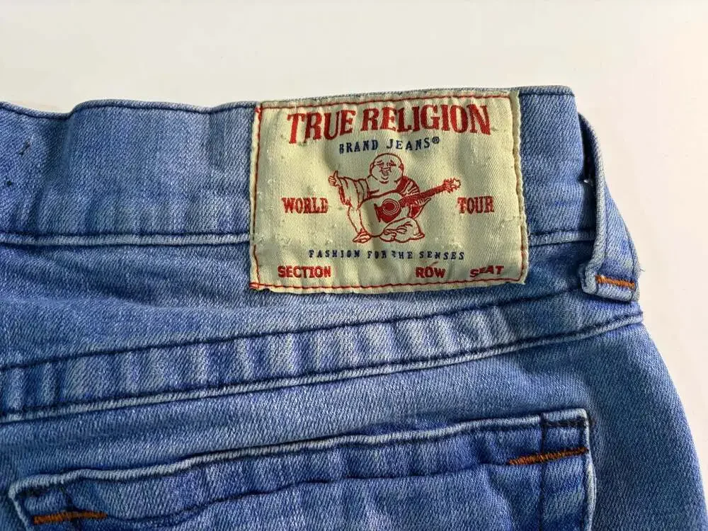 True Religion Ricky Relaxed Straight Cutoff Denim Shorts Size 34